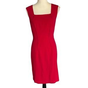 BCBGMAXAZRIA Evelyn Red Sleeveless Bodycon Dress Women's Size 6 Formal with flaw